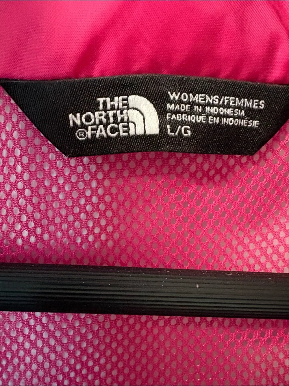 The North Face Women’s L Lightweight Hooded Rain Jacket Gray Pink Mesh